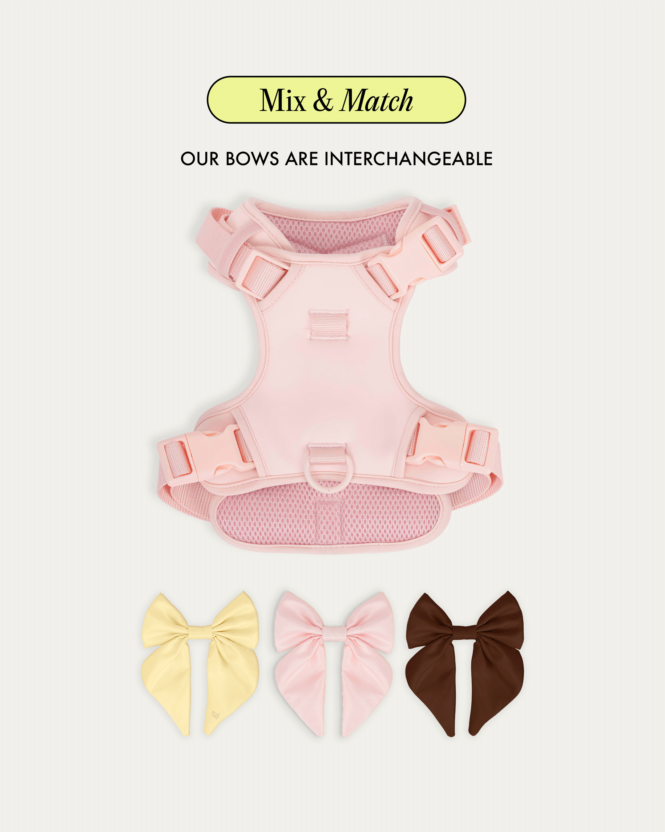 Satin Harness Bow - Buttercream