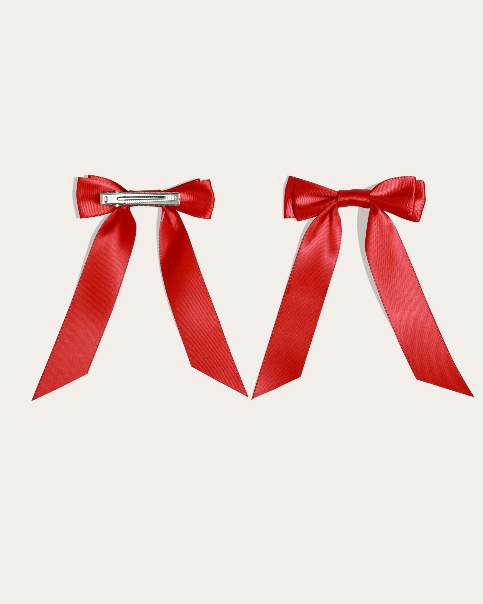 Petite Bow Clips - Cherry