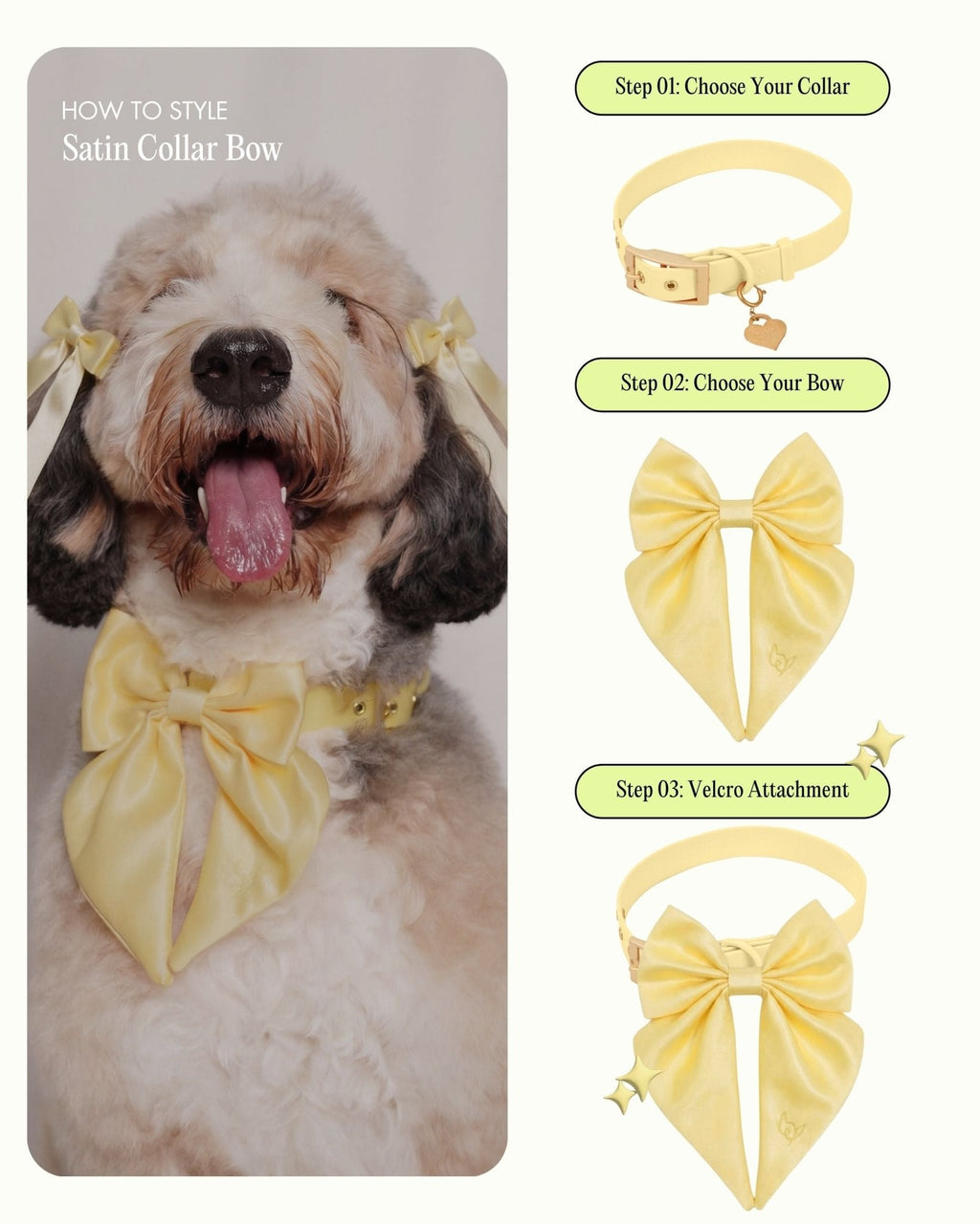 Satin Collar Bow 2.0 - Buttercream