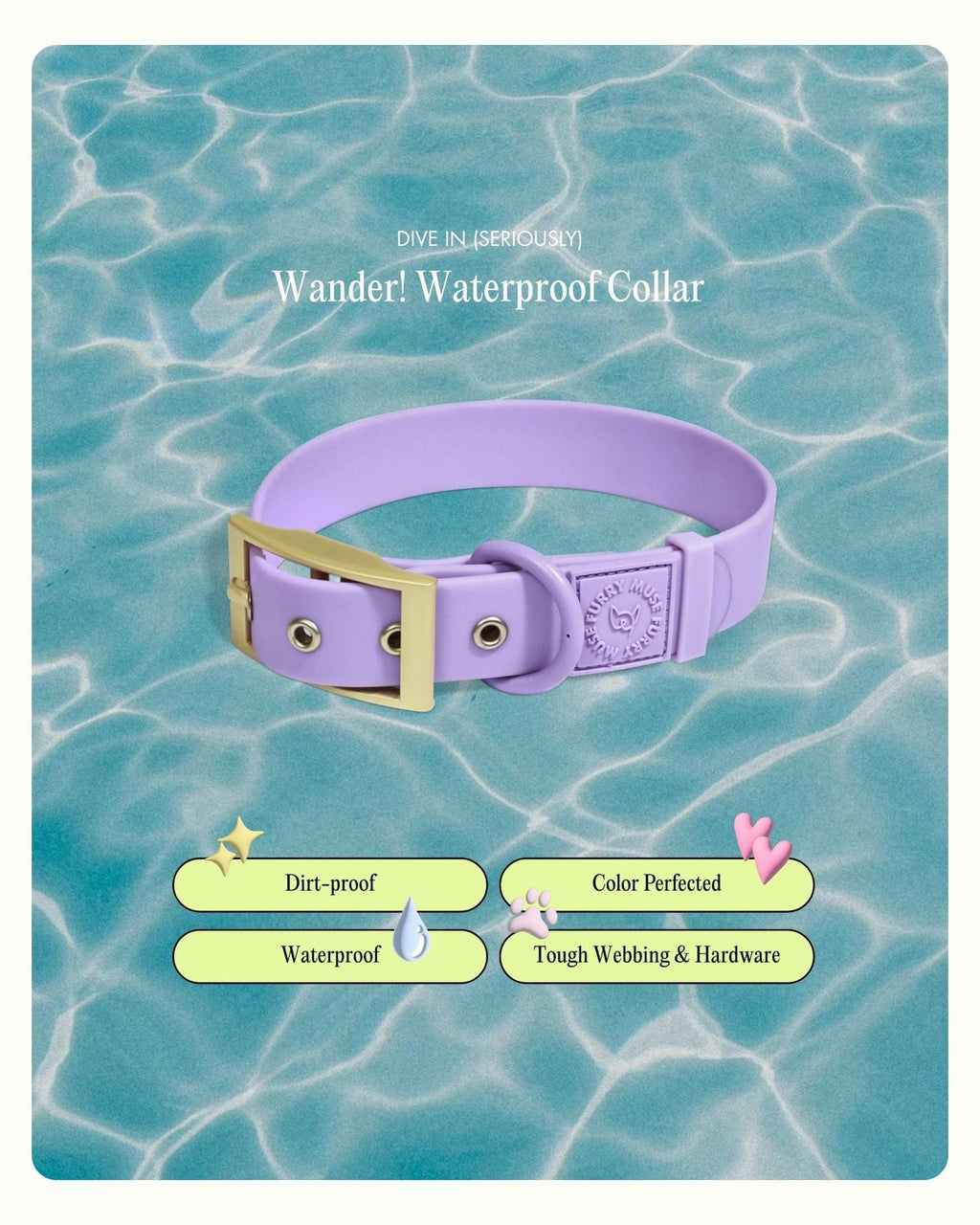 Wander! Waterproof Collar - Lilac