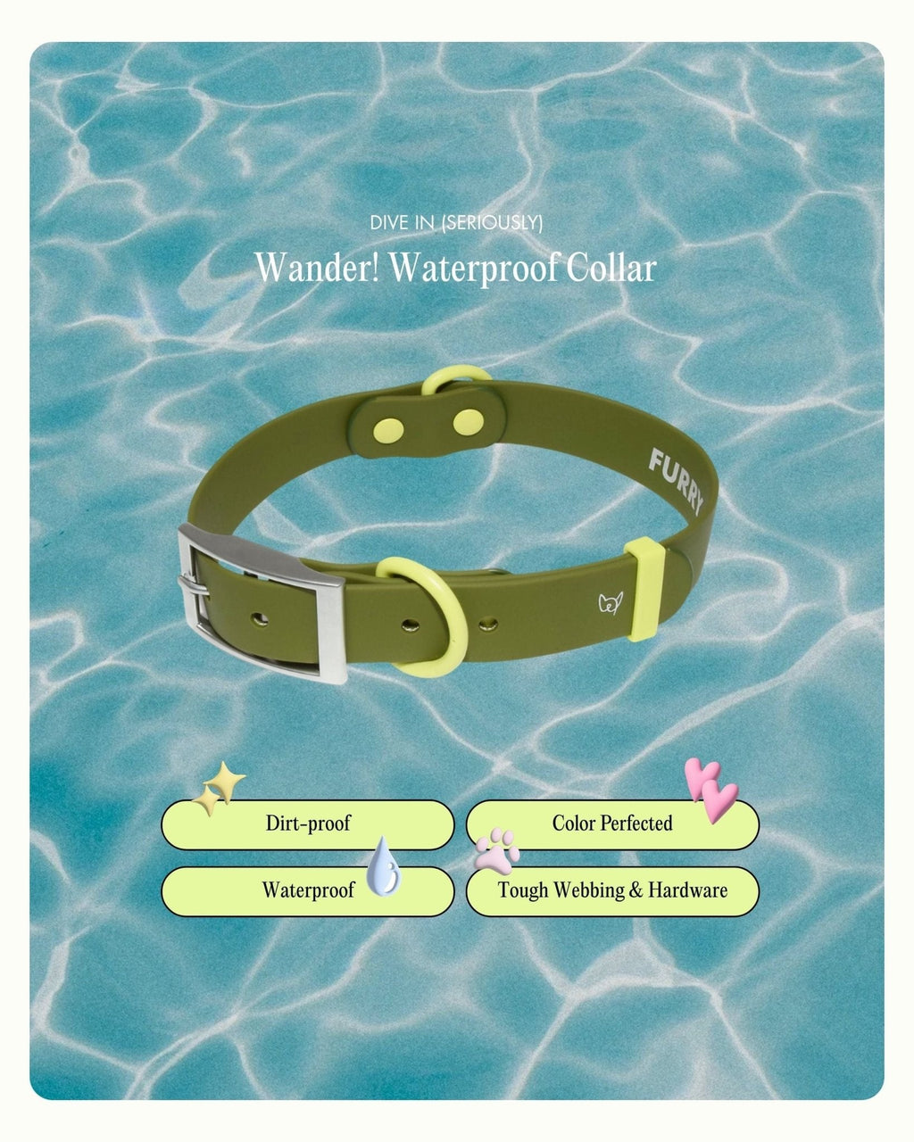 Wander! Waterproof Collar - Martini