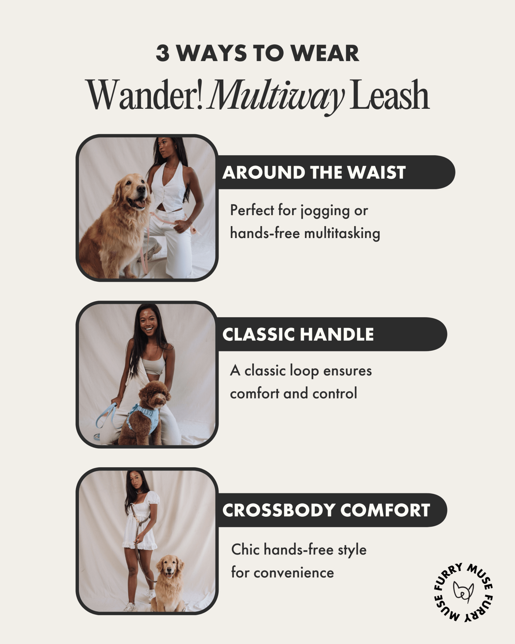 Wander! Multiway Leash -  Cherry